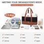 3pcs Travel Garment Duffel Bag with Transparent Toiletry Pouch Overnight Bags Carry on Nylon PU Weekender Bag with Packing Cubes