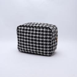 Keymay New Design 5 colors Women Storage Travel Toiletry Bag Organizer Plaid Cosmetic Bag Checkered Makeup Bag