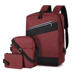 2023 USB Charging Computer Pack Three Piece Set Business Backpack Luxury Mens Bags Canvas Student Computer Bag Laptop