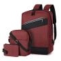 2023 USB Charging Computer Pack Three Piece Set Business Backpack Luxury Mens Bags Canvas Student Computer Bag Laptop
