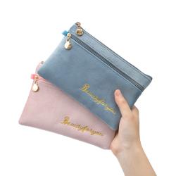 Custom Logo Velvet Cosmetics Bags Recycled Soft Plaid Blank Zipper Make Up Bag