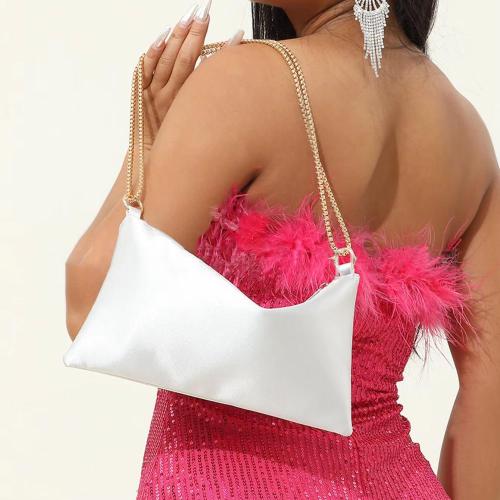 Imitate Slik Stain Underarm Square Evening Bag Party Dinner Bag Gold Chain Handbag Bridal Wedding Clutch Lady sac tendance 2024