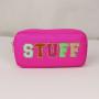 Keymay Multicolor Customized Personalized Letter Embroidery Patch Gifts Nylon Zipper Pouch Waterproof Makeup Cosmetic Bag Women
