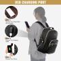 LOVEVOOK PU Business Work Backpack Waterproof Bookbag with Laptop Compartment CarryOn Backpack Travel Hiking Backpacks Unisex