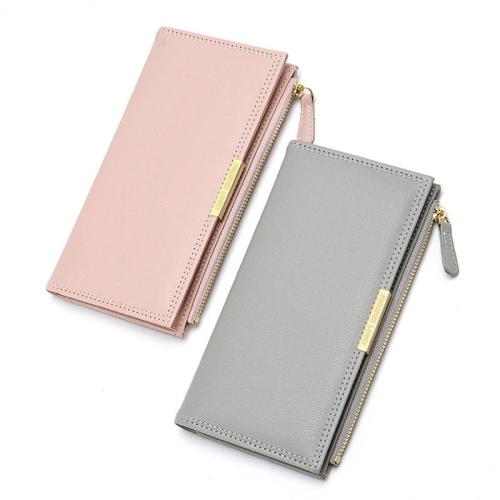 ZR769 Women's Long Wallet Fashion Girl PU Open Wallet Horizontal Square ID Card Holder Handbag Coin Purse Colored Zero Wallet