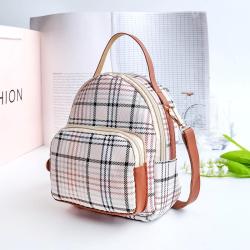 KBW520 Girls' Backpacks Are Versatile And Stylish with Small Checked Schoolbags Cosmetics Women Bag Ladies Backpack Mini Zipper