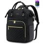LOVEVOOK 15.6 17 inch Quilted Work Backpack for Teacher Nurse Large Capacity Office College Travel Laptop Backpack with USB Port