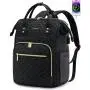 LOVEVOOK 15.6 17 inch Quilted Work Backpack for Teacher Nurse Large Capacity Office College Travel Laptop Backpack with USB Port