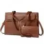 LOVEVOOK OEM Laptop Tote Bag for Women15.6 inch Work Business Tote Bag with Clutch Purse Vintage Leather Computer Bag Briefcase