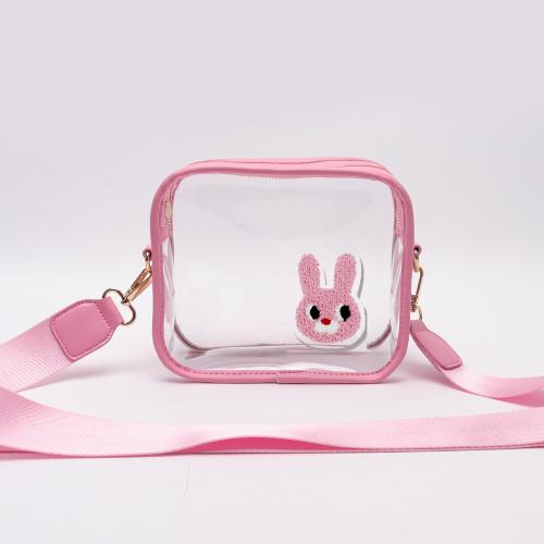 Keymay RTS Stock Custom Logo Popular Transparent Waterproof PVC Clear Crossbody Bag Women Shoulder Bags Clear Stadium Bags