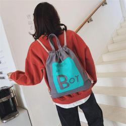 Factory Wholesale Personalized Custom Printed Logo Waxed Canvas Drawstring Backpack Bag