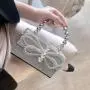 New Shiny Retro Diamond Handbag Evening Bag Bowknot Rhinestone Purse Small Square Bag Banquet Party Bag Handbags For Woman