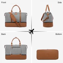 Sucipi 2022 Weekender Bags with Shoes Compartment Large Canvas Toiletry Duffel Bags Men Women Travel Bags