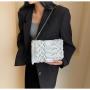 HR622 Women's Bag New Fashion Design PU Weaving Crossbody Bag Ladies Luxury Shoulder Daily Pairing Girls' Retro Square Bag