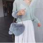 New lady Plush love handbag chain bag shoulder mesengers coin purse bag plush Bag For Women
