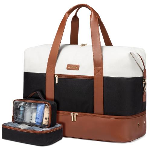 LOVEVOOK 30L Weekender Bag, Large Travel Duffel Bag for Women with 2 Packing Cubes, Carry on Overnight Bag with Shoe Compartment