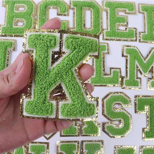 DC021 Letter Chenille Patches For DIY Bag 8CM English Letter Sticker Clothing Accessories Embroidery Patches Bag Accessories