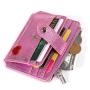 ZHF060 Korean Laser PU Card Bag Love Embroidery Women's Zipper Buckle Zero Wallet Mini Wallet Lovely Card Clip Wholesale