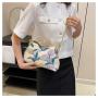 ZR586 Woman Oxford Cloth China Style Bag Daily Life Girl Chain Square Single Shoulder Crossbody Bag Girl Flower Party Dinner Bag