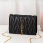 New Fashion Chain Women Bag Custom Pure Color Pu Small Square Bag Tassel Diamond Lattice Crossbody Mobile Phone Bag