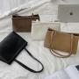 New large capacity PU leather shoulder bag simple white collar female handbag fashion handbag