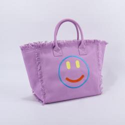 Hot Selling Custom Design Wholesale Fashion Tassel Purple Large Capacity Ladies Portable Shopping Travel Beach Tote Bag