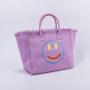 Hot Selling Custom Design Wholesale Fashion Tassel Purple Large Capacity Ladies Portable Shopping Travel Beach Tote Bag