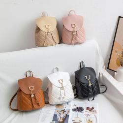 New Fashion Swan Pendant Rhombus Tassel PU Leather Mini Backpack For Women