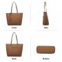 LOVEVOOK 2022 PU Leather 3 PCS Women Tote Bags Set Fashion Designer Purse and Handbags Crossbody Ladies Hand Bags
