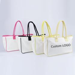 Custom Print Canvas Tote Special  Waterproof Anti Dust Treatment Shoulder Handbags Inner Pocket Women Shopping Work Tote Bags