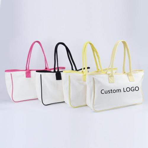 Custom Print Canvas Tote Special  Waterproof Anti Dust Treatment Shoulder Handbags Inner Pocket Women Shopping Work Tote Bags
