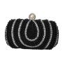 Vintage Ladies Pearl Evening Bag Handmade Bead Embroidery Clutch Bag Diamond Encrusted Banquet Handbag