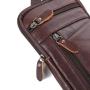Genuine leather men's outdoor sports waist bag with leather belt