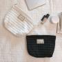 Fashion Solid Color Large Capacity Cosmetic Bag Custom Embroidery Lace Fabric Travel Bag Portable Makeup Pouch