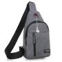 ZR518 Mens Chest Bag Vest New USB Shoulder Bag Sports Travel Cross Body Bag Leisure Solid Color Oxford Cloth Sling Chest