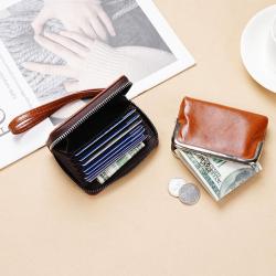 2024 new card purse pu leather ladies buckle coin purse 4 inch zipper wallet clip bag clutch bag
