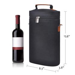 Lunch Cooler Bag for Picnic Large Capacity Thermal Insulation Bag New Wine Package Waterproof Single Shoulder 2 Bottles Red