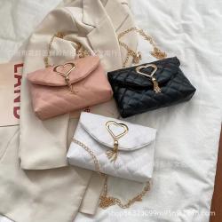2021 New Fashion Women Thread Open Square Handbags WithTassel China Wholesale PU Ladies Shoulder Bag Chain Handbag