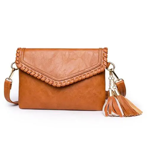 Wholesale Vintage Bags for Women Soft Leather Crossbody Shoulder Purses Messenger Handbags Ladies Shoulder Tassel Bag