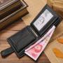 Wallets For Men  Genuine Cow Leather Short Zipper Hasp Male Purse Coin Pocket Card Holder Vintage Men Wallets