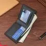 Men's Casual Fashion Wallet Waterproof Large Capacity Short Card Bag Coin Purse Youth Style Simple Thin Design Cross-Border Use