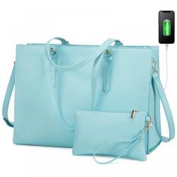 LOVEVOOK top sale fashion 2pcs office lady computer tote bags 15.6 large Capacity shoulder bags custom women laptop bags tote