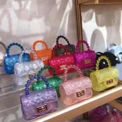 2024 New women's bag small square bag pvc ladies solid colour jelly handbag crossbody shoulder bag fashion ladies handbag