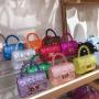 2024 New women's bag small square bag pvc ladies solid colour jelly handbag crossbody shoulder bag fashion ladies handbag