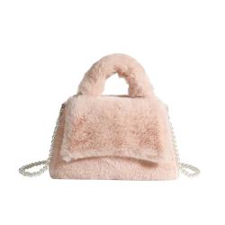 2024 autumn winter new pearl shoulder strap fur bag soft crossbodr bag ladies purse fashion sling bag