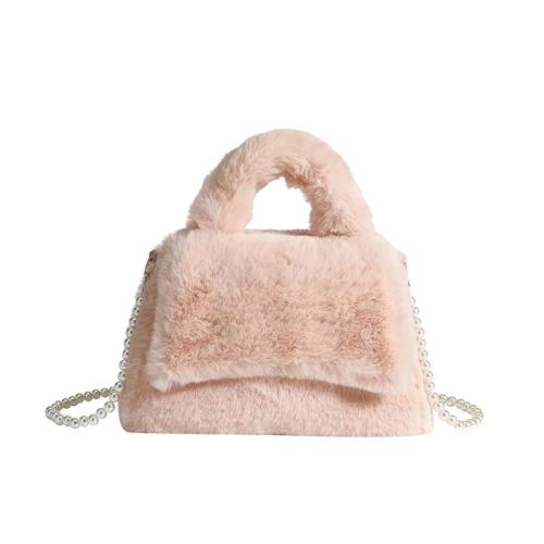 2024 autumn winter new pearl shoulder strap fur bag soft crossbodr bag ladies purse fashion sling bag