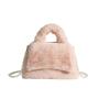 2024 autumn winter new pearl shoulder strap fur bag soft crossbodr bag ladies purse fashion sling bag