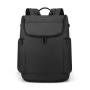 Factory Direct Sales New Style Black Men's Laptop Backpack One Piece PU Leather Custom Logo Outdoor Travel Backpack