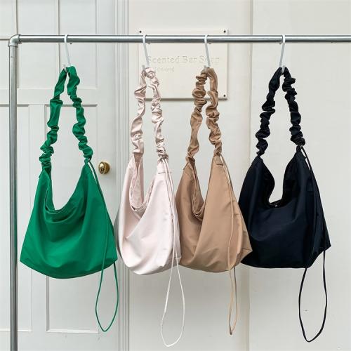 Korean version new design single shoulder crossbody bag large capacity tote bag casual pleated nylon shoulder bag