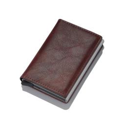 Factory Wholesale 2024 Modified RFID Anti-theft Brush Men's Explosion Brake Aluminum Alloy Card Case Card Holder Wallet